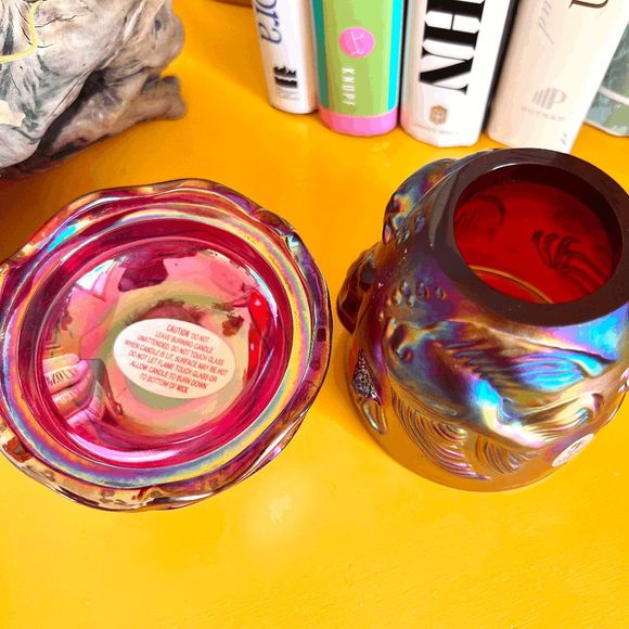 Vinage Fenton Atlantis Koi Fish Red Carnival Glass Signed and Sticker - Picture 7 of 7